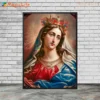 Heart of the Virgin Mary Pray Gospel Posters Christian Wall Pictures For Living Room Poster Wall Art Canvas Painting Unframed - Image 2