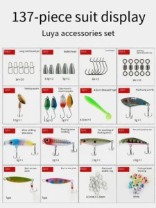 PD Fishing Tackle 162/137 Piece Set Iron Plate Sequins Road Runner Lure Soft Bait Cranks Accessories Boxed Accessories - Image 2