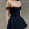 ByeMyLove Off Shoulder Party Dress Women Strapless Tube Elegant Dress Luxury Solid A Line Hight Waist Mini Dress For Women Sexy