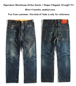 Red Tornado Men's Blacksmith Jeans Raw Selvage Denim Back-Buckle Pants 3 Types - Image 4