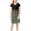 Color Feather Print Girl Princess Dress Polynesian Short Sleeved V-Neck Dresses Girly Clothing Summer Tops T-shirts And Skirts - Image 2