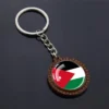 Jordan Keychain Kuwait Keyring Wooden Keyring National Flag Cabochon Glass Small Pendant Multiple Keychains - Image 3