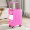 Luggage female 20 "small trolley case new high appearance suitcase level travel 24 light pink leather case - Image 3