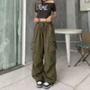 Streetwear Hip Hop Cargo Pants Women Fashion Pockets Oversize Loose Trousers New Summer Bf Korean High Waist Wide Leg Pants - Image 2