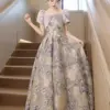 Luxury Evening Dresses 2023 Elegant Square Neck Floor-Length Lace Prom Gowns Long Women Dresses For Special Events