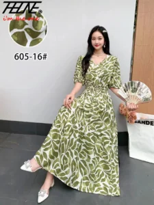 Dresses for Women Robe Indian Korean Bohemian Floral Cotton Beach Chinese Style Casual Vintage Dress V-Neck Vestidos De Mujer - Image 6