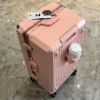 Large Capacity Travel Luggage Aluminum frame Suitcase pull rod Case 24/28/32 " with Cup Holder Travel Case Combination box - Image 6