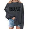 Cotton 2023 Taylor Swift Round Sweatshirt The Eras Tour Pullovers Men Women Hoodie Letter Print Clothes Oversized Sweatshirt - Image 4