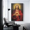 Sacred Heart of Jesus Poster God Christ Religious Catholic Photo Wall Art for Church Print On Canvas Painting Artwork Home Decor - Image 3