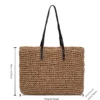 Summer Vacation Style Grass Woven Shoulder Bag Art Retro High Quality Beach Woven Bag Leisure Large Capacity Women's Tote Bag - Image 6