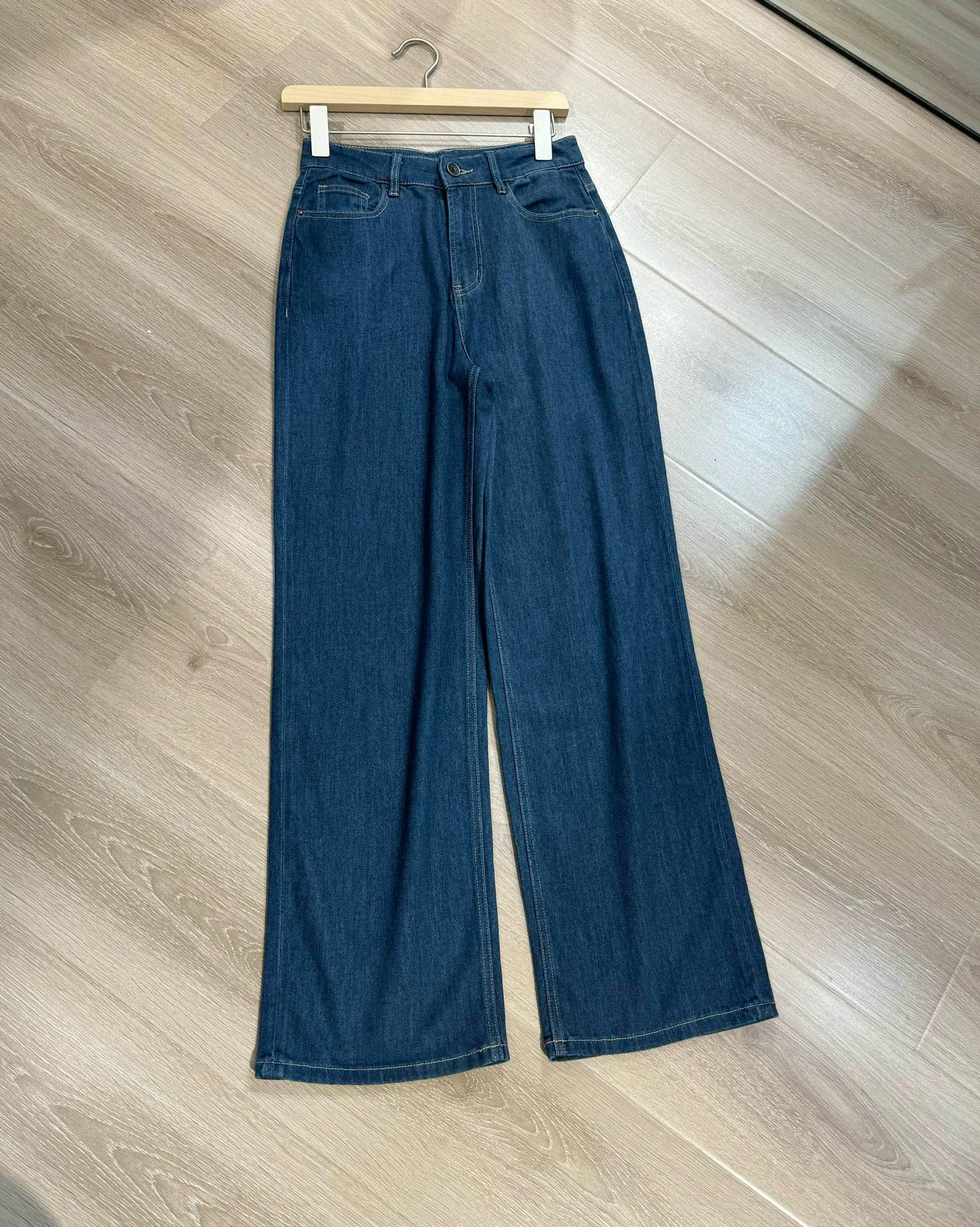 24 New B//C Women's Dark Blue Stretch Denim Drag Pants Women Loose Straight Trousers (Size 26-30)