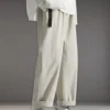 Harajuku Fashion Men's Pants Casual Wide leg Oversize Pants With Korean Style Streetwear Trousers For Men Soild Color White - Image 2