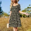 Art deco, fan pattern, vintage,1920 era, gold,black,elegant,chic,The Great Gatsby,modern,trendy,girly Sleeveless Dress - Image 2