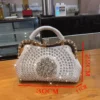 2024 New Luxury Fashion Diamonds Women's Handbags Leather Design Clip Rhinestone Bag Portable Tote Shoulder Messenger Bags - Image 6