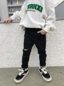 2022 Kids Boys Jeans Fashion Clothes Casual Pants Denim Clothing Children Baby Boy Popular Cowboy Long Trousers - Image 4