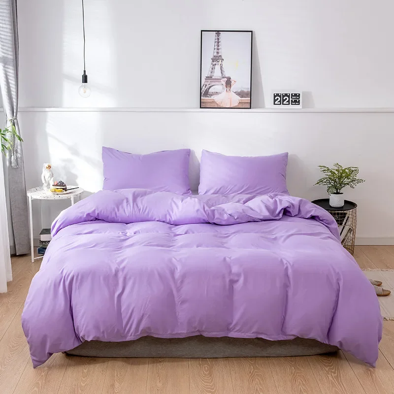 Nordic Solid Color Sanding Duvet Cover 220x240 Single Double Queen King Simple Bedding Set Pillowcase Bedclothes (No Bed Sheet)