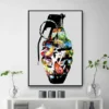 Canvas Painting Wall Art Street Graffiti Grenade Abstract Poster Modern Pop Art Picture Suitable for Living Room Home Decor - Image 3