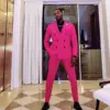 Fuchsia Wedding Mens Suits Slim Fit Bridegroom Tuxedos Men Two Pieces Groomsmen Suit Blazer Formal Prom Business Jackets Pants