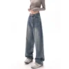 Korean Fashion Y2k Retro Wide Leg High Waist Straight Streetwear Style Blue Jeans Pants Women'S Baggy Denim Trouser Lady Clothes - Image 5