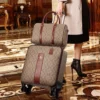 Fashion pu leather travel luggage sets Women rolling suitcase with handbag Men luxury trolley luggage travel bag carry-ons - Image 2