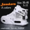 Men's Casual Running Shoes Men Breathable High Top Shoes Luxury Men's Sneakers Thick Sole Breathable Mandarin Duck Bape Shoes - Image 2