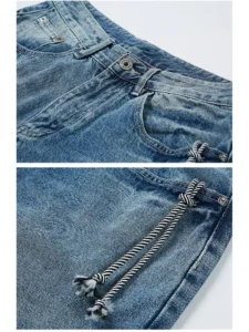Streetwear Fashion Men Hip Hop Loose Casual Wide Leg Denim Jeans Pants Male Japan Korean Vintage Harem Jeans Trousers - Image 6