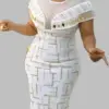 Women Bodycon Party Dress O Neck Shiny African Elegant Luxury Rihnestone Patchwork Shiny Large Size Ladies Gowns Summer 2023 New