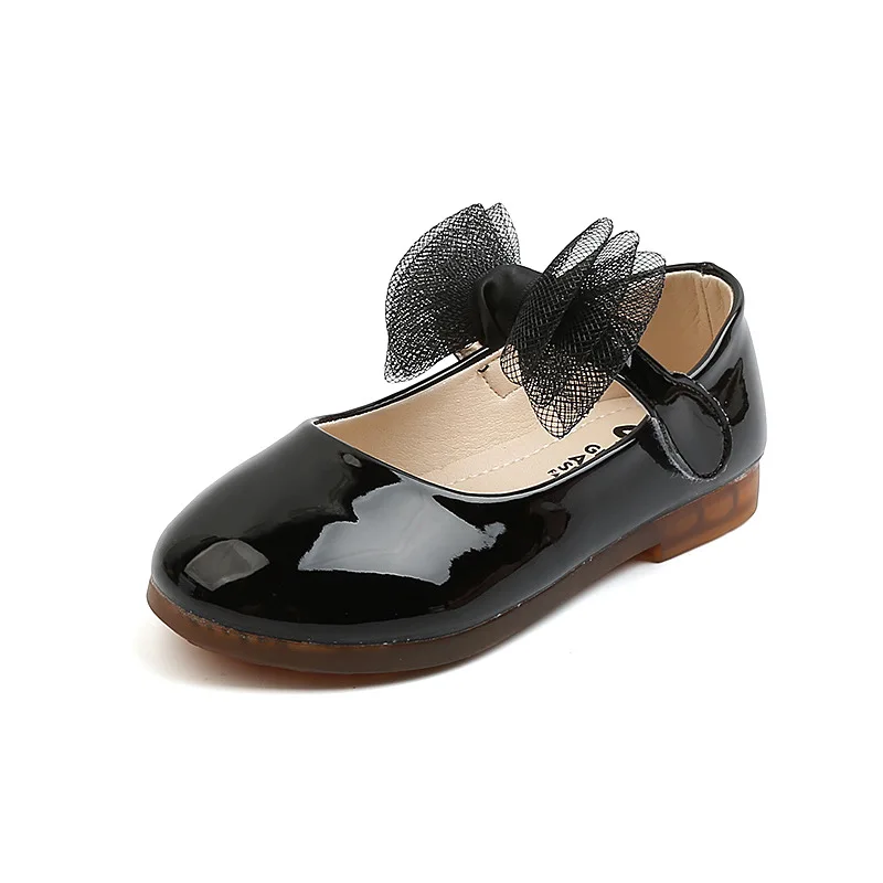New Kis Girl Leather Shoes Children Student Soft Bottom Footwear Solid Color Kid Shoes Children Princess Party wedding Footwear