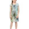 Color Feather Print Girl Princess Dress Polynesian Short Sleeved V-Neck Dresses Girly Clothing Summer Tops T-shirts And Skirts - Image 5