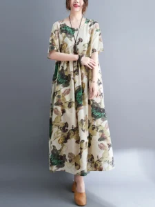 Oversized Floral Dress Summer Woman Loose Casual Korea Ladies Womens Dresses Cotton Big Size Beach Women New Print Dress 2023 - Image 3