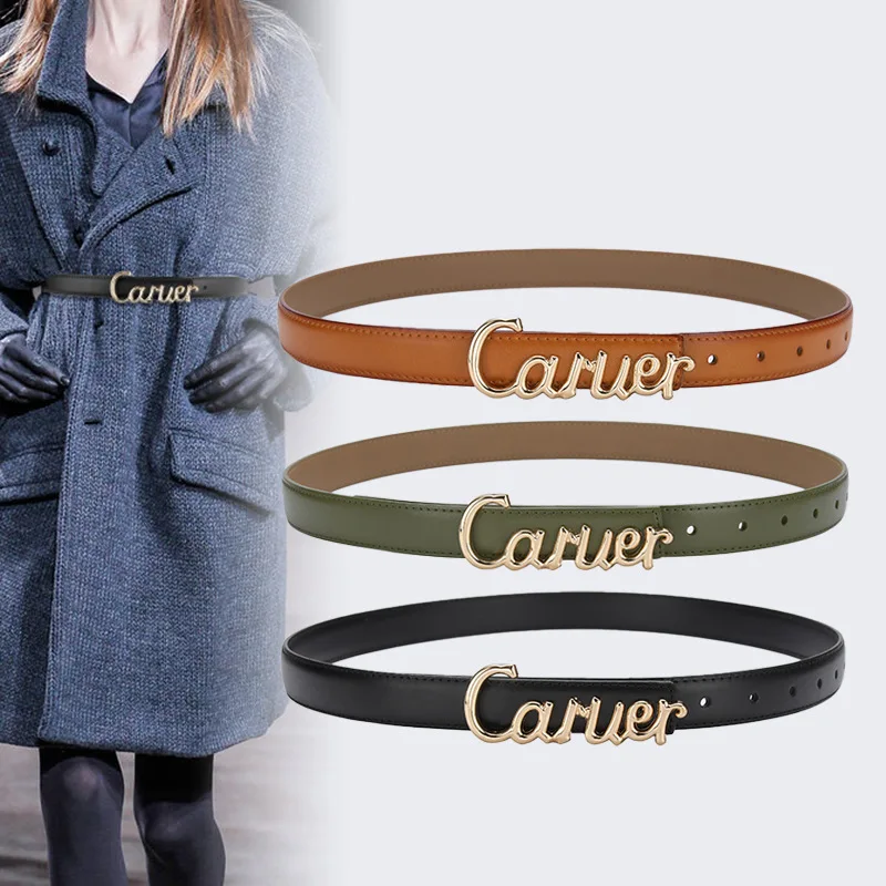 Luxury Genuine Leather Female Belt Fashion Personality Women Belts Designer Metal Belt Buckle Female Dress Jeans Waistband New