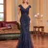 XUIBOL Luxury Sleeveless Blue Sequin Formal Evening Dress For Women 2024 Elegant Mermaid Party Maxi Prom Arabia Cocktail Gowns