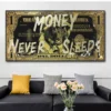 Black Money Skull Graffiti Art Poster And Prints Painting On Canvas Wall Picture Cuadros For Living Room Creative Craft Gift - Image 4
