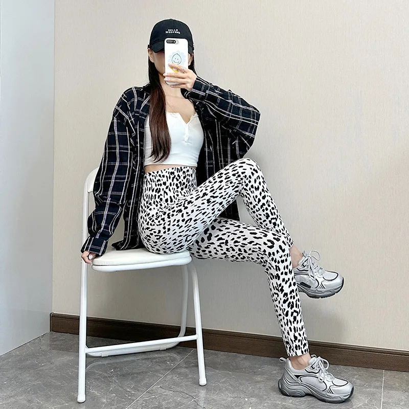 Leopard Print High Waist Yoga Leggings Sports Fitness Pants Plus Size Women Trousers