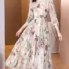 Summer Floral Silk Elegant Bodycon Midi Dress Women Fashion Light Office Lady Dress 2024 Korean Vintage Casual Party Night Dress