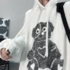 Cartoon Bear Hoodie Streetwear Hip Hop Women Amine Sweatshirts Casual Autumn High Street Hoodies Funny Harajuku Tops Male 2022 - Image 5