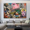 B Bitcoin Money Crypto Rain Canvas Painting Graffiti Art Wall Art Canvas Painting Poster Donald Duck Wall Street Art Decoration - Image 4