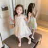 Summer Elegant Fashion Harajuku Slim Fit Children Clothes Loose Casual All Match Princess Dress Solid O Neck Sleeveless Dresses - Image 3