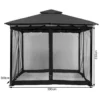 Outdoor Mosquito Net Garden Gazebo With Zippers 4-Panel Sidewall Curtain Mosquito Netting Universal Replacement Canopy Net - Image 6