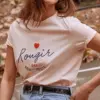 Contrasting Letters T-shirt Elegant Women Clothing Summer Round Neck Short Sleeve Tshirts Tops Female Casual Chic Tees Tshirt