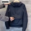 Autumn Korean Fashion Jacket Casual Half-zip Loose Coats Men Men's Sweatshirt Pocket Jackets Hoodie Hip Hop Harajuku Streetwear - Image 6