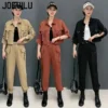 JOEVILU 2PCS Streetwear Tracksuit Cargo Coat Casual Pants 2 Piece Sets Women's Outfits Spring and Autumn Korean Fashion Y2k Suit - Image 2