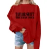 Cotton 2023 Taylor Swift Round Sweatshirt The Eras Tour Pullovers Men Women Hoodie Letter Print Clothes Oversized Sweatshirt - Image 3