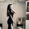 Black Sleeveless Dress Women Korean Fashion Style Side Slit Irregular Mid Calf Sexy Sheath Solid Elegant Chic Summer Y2k - Image 4