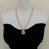 Y.YING Gold Plated Chain Chokers Necklace Blue Turquoise Pendant Designer Gems Jewelry - Image 3