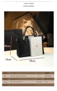 Luxury Fashion Diamonds Women's Handbags Genuine Leather Large Capacity Briefcase Lady Lace Bag Female Shoulder Messenger Bags - Image 2