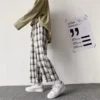 Spring Y2k Plaid Pants Men 2023 Korean Fashion Wide-Leg Trousers Hip-Hop Streetwear Loose Baggy Sweatpants Oversize Women Pants - Image 3