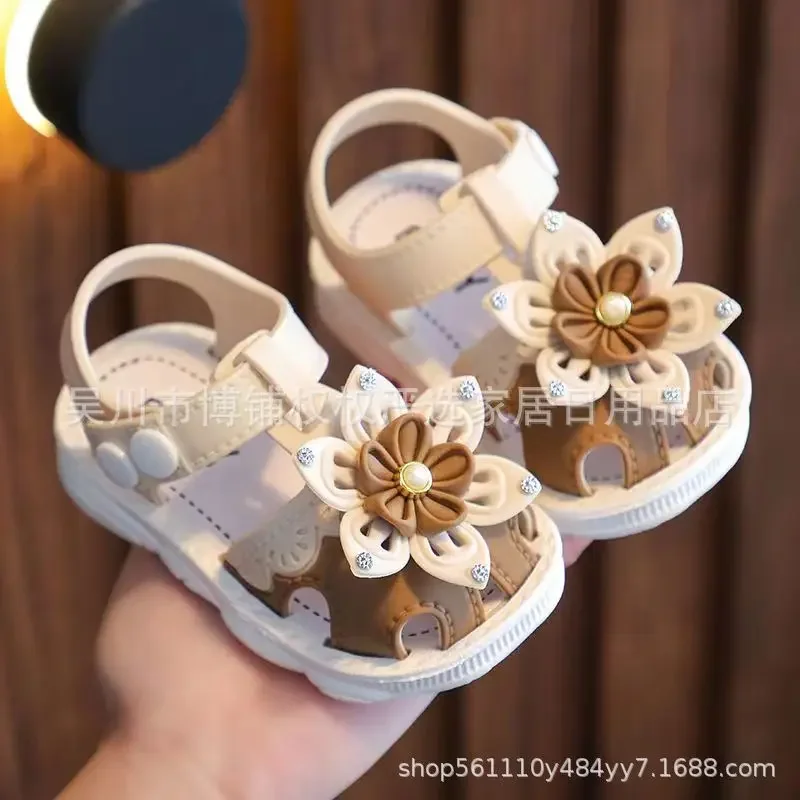 Girls Shoes With Bowtie Pearls Beading Princess Sweet Cute Soft Comfortable Children Flats Kids Shoes Spring