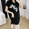 Summer New Round Neck Fashion Short Sleeve Midi Dress Women High Street Casual Loose Patchwork Dresses Elegant Pleated Vestidos - Image 3