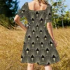 Art deco, fan pattern, vintage,1920 era, gold,black,elegant,chic,The Great Gatsby,modern,trendy,girly Sleeveless Dress - Image 3